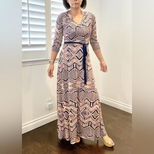 Pink / Navy Maxi Dress One Size BNWOT